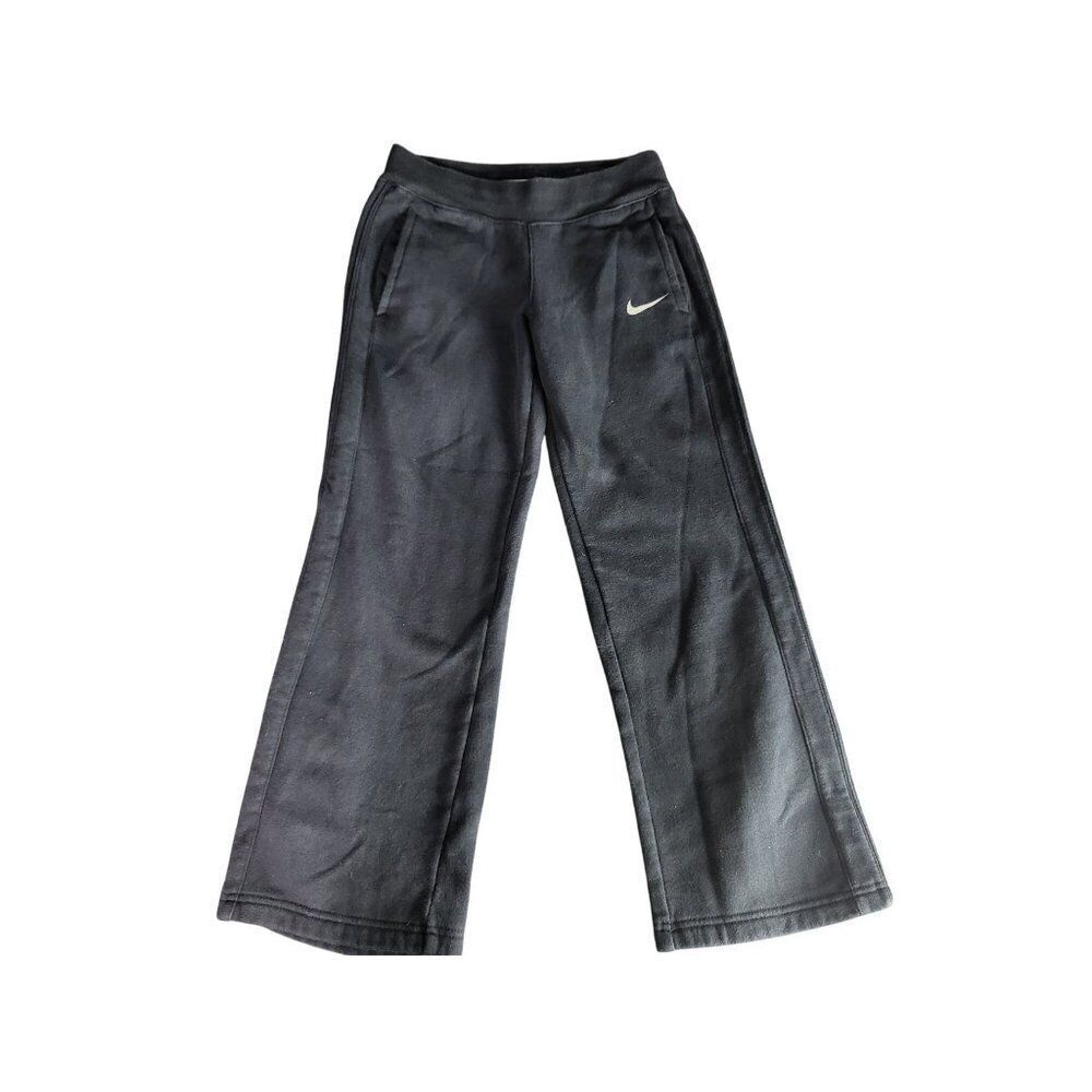 Nike Ankle Crop Sweatpants Women Sz M Black Pockets‎ Logo Casual Athleisure Gym